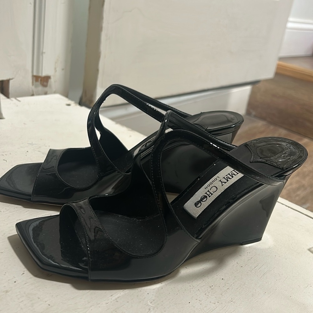 Jimmy Choo Anise strappy high heel slide sandal. Size 37